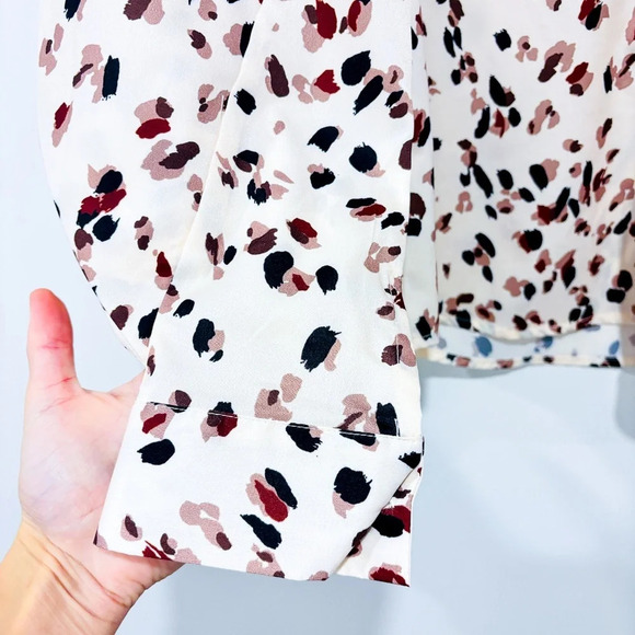 WOMANCE Beige leopard print blouse with puffed sleeves - Picture 4 of 8